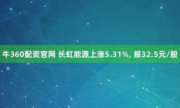 牛360配资官网 长虹能源上涨5.31%, 报32.5元/股